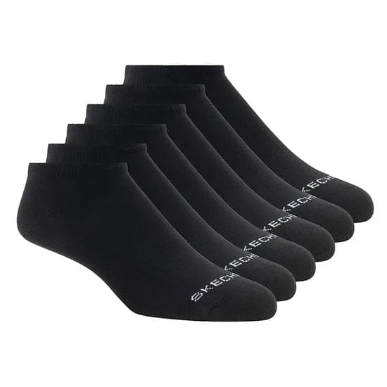 Meia Feminina Skechers 6 Pares Sem Terry Não Aparece Preto 9-11 image