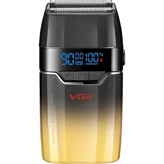 Aparelho de Barbear VGR V-308 Recarregável - Preto/Dourado image
