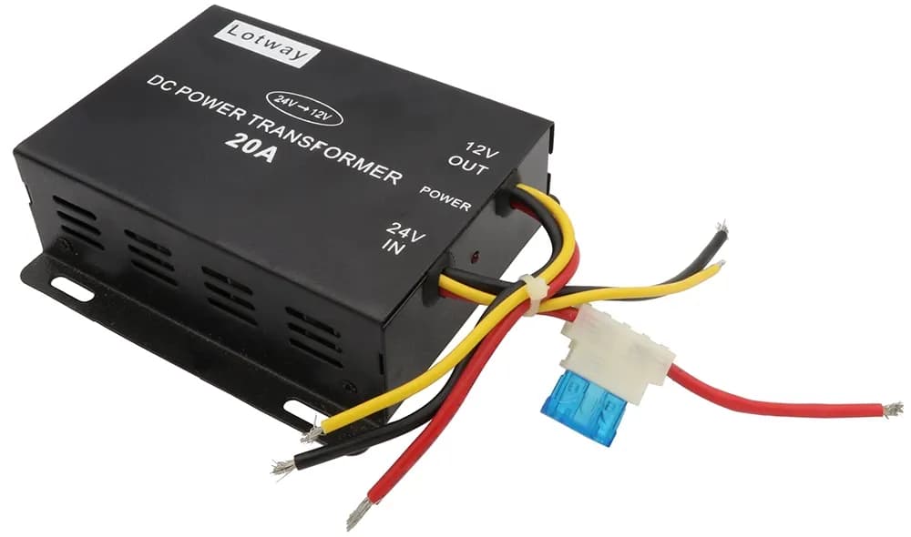 Inversor de Tensão para Carro Lotway 24V para 12V 20A - Preto image
