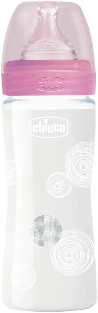 Mamadeira Chicco 28721 Well-Being 240mL Vidro - Rosa image