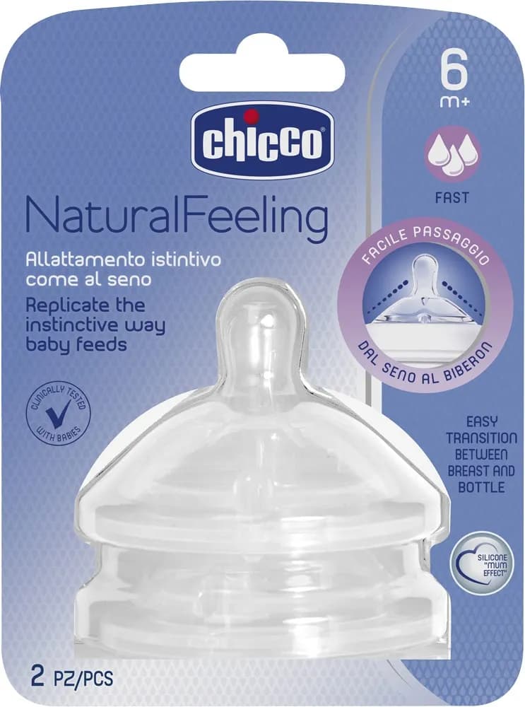 Bico de Mamadeira Chicco Natural Feeling 81047 6M+ (2 Unidades) image