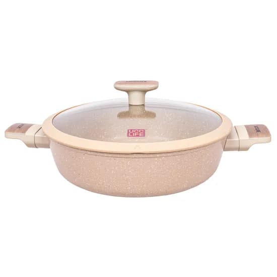 Panela Rasa Antiaderente Ucc Life de 28 cm na Cor Bege Granito image