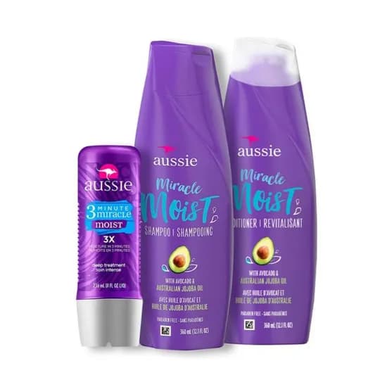 Kit Aussie Miracle Moist Shampoo 360ml + Condicionador 360ml + Máscara 236ml image