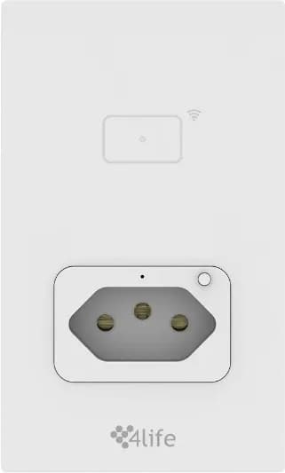 Tomada Ponto e Smart 4Life FLT11GZW Parede 1 Gangue Branco image
