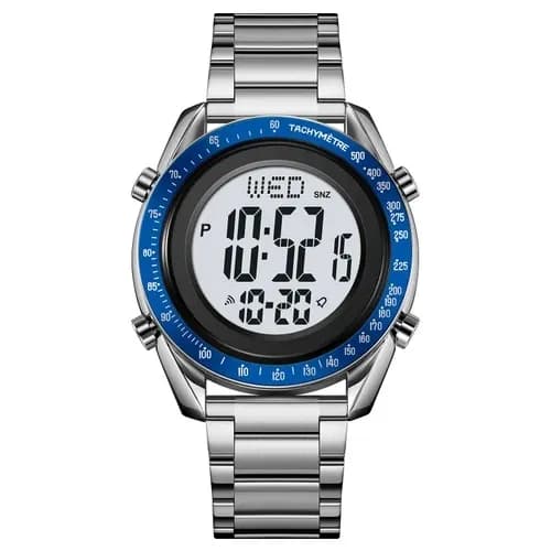 Relógio Masculino Digital Skmei 2145 Fibra Azul Prateado image