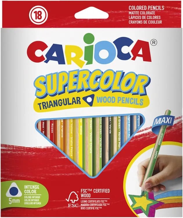Lápis de Cor Carioca Supercolor Triangular - 44804 (18 cores) image