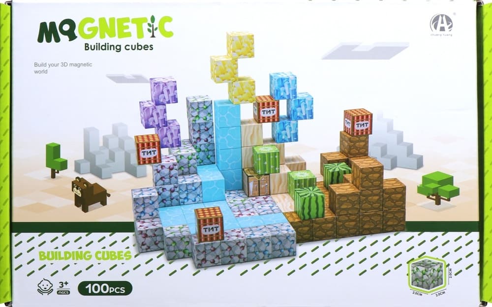 Conjunto de Cubos Magnéticos de Construção Magnetic Chuang Huang - CH1319 (100 peças) image