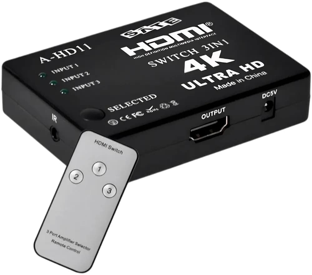Chave HDMI Satelote A-HD11 de 3 Portas 4k image