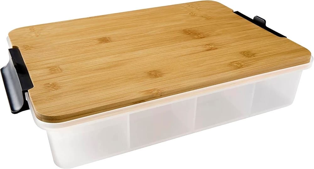 Bandeja com Tampa Bambu 19,8 x 32,2cm Snacklebox Farberware - 5322953EU image