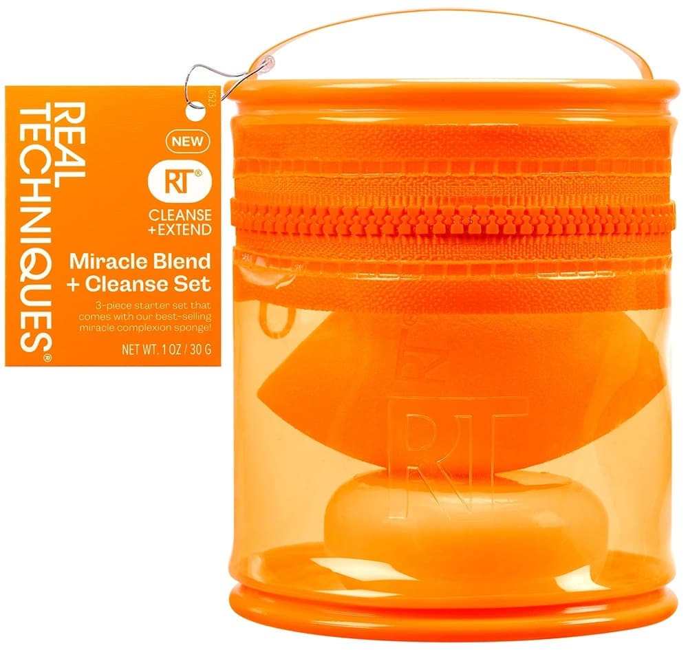 Kit de Limpeza + Esponja Real Techniques Miracle Blend + Cleanse (2 Peças) image