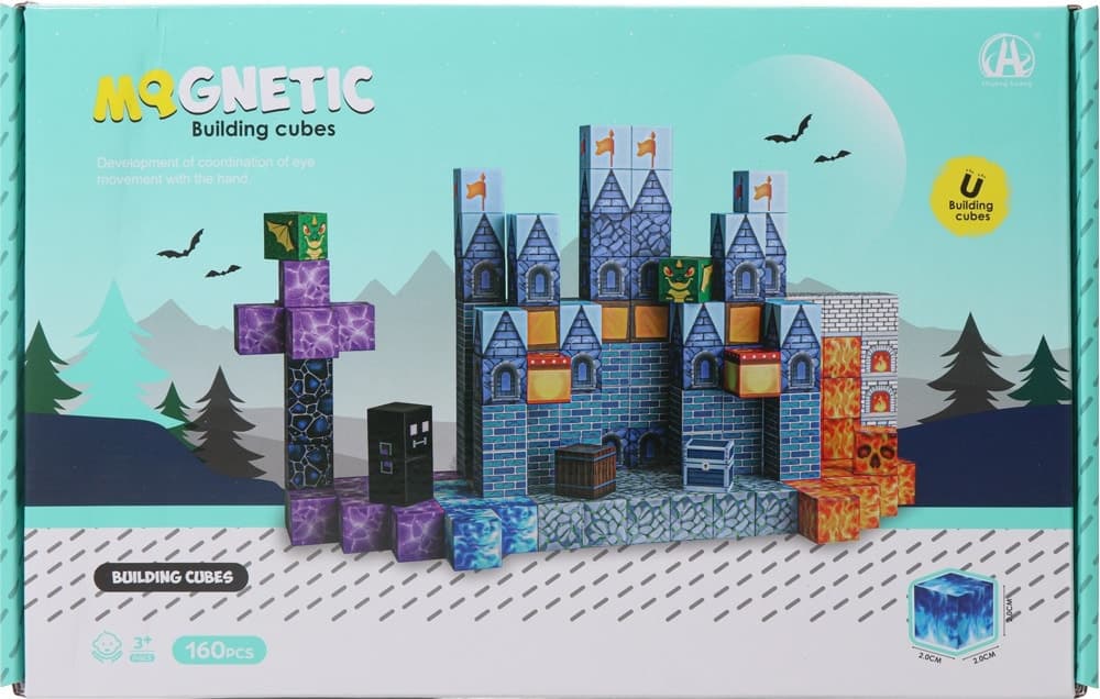 Blocos Magnéticos de Construção Magnetic Building Cubes Chuang Huang - CH1398 (160 peças) image