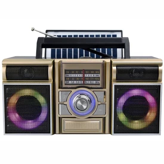 Rádio Portátil Megastar RX1000BTD com SD/USB/Bluetooth - Preto/Dourado image
