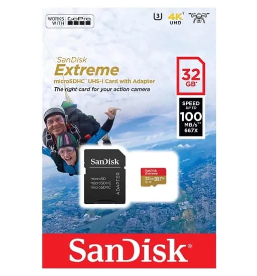 Cartão de Memória Sandisk Micro SD Extreme C10 32GB / 100MB (SDSQXAF-032G-GN6AA) image