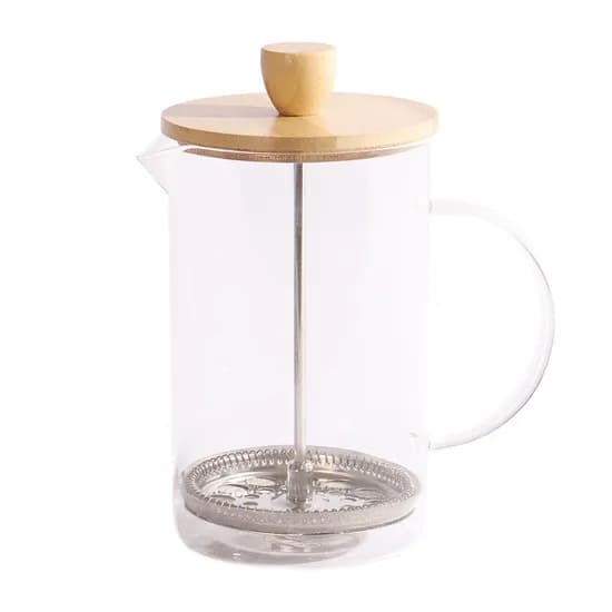 Cafeteira Prensa Francesa de Vidro 800ml com Tampa de Bambu image