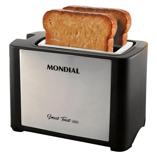 Torradeira Elétrica Mondial Smart Tost Inox T-13 - 800W - 2 Fatias - 220V - Preto image