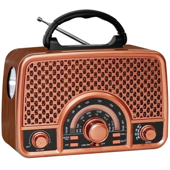 Rádio Portátil Megastar RX2154BTG 600 Watts com Bluetooth Bivolt - Marrom/Rosa image