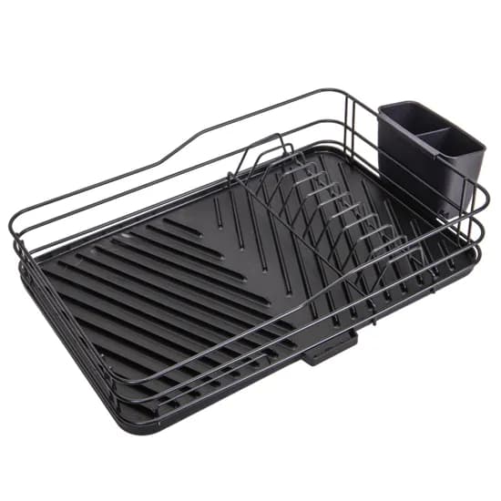 Escorredor de Louças de Metal Preto com Bandeja 43x29.5x10cm image