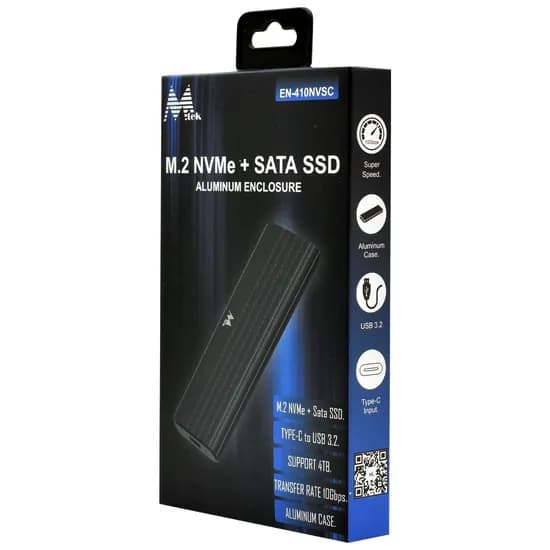 Gaveta Mtek para SSD M.2 Nvme EN-410NVSC + SATA USB 3.2 - Preto image