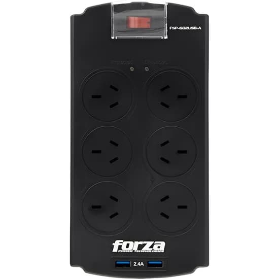 Filtro de Energia Forza FSP-602USB-A 6 Tomadas - Preto image