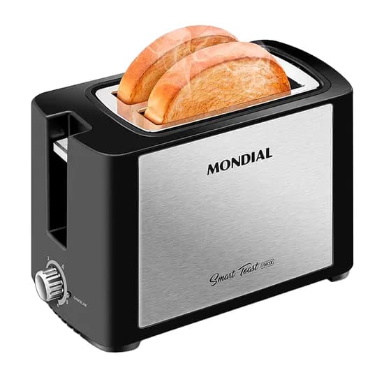 Torradeira Elétrica Mondial Smart Tost Inox T-13 - 800W - 2 Fatias - 110V - Preto image