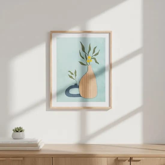 Quadro Decorativo de Vaso 40x50cm Azul Celeste image