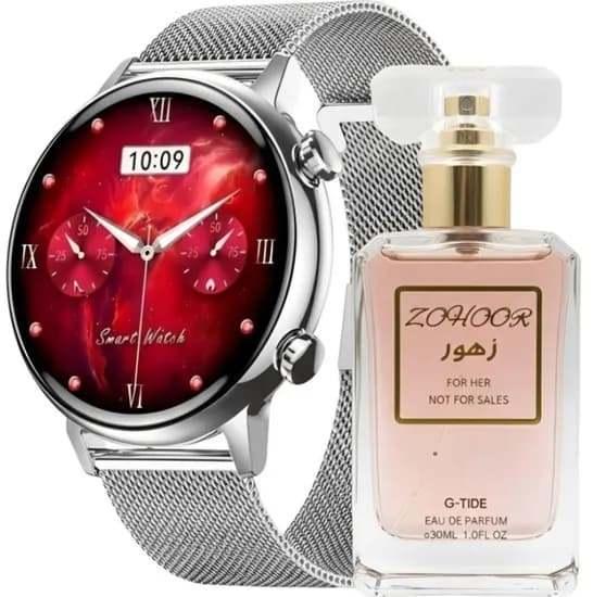 Relógio Inteligente G-Tide Power + Perfume Zohoor 30ML - Prata Azul image