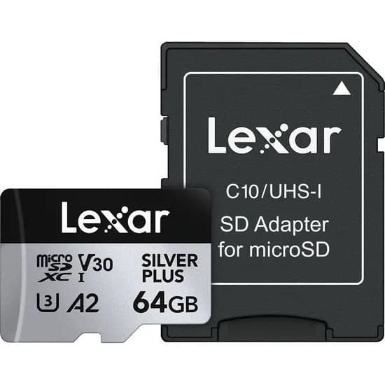 Cartão de Memória Micro SD Lexar Professional Silver Plus 205-100 MB/s C10 64 GB (LMSSIPL064G-Bnang) image