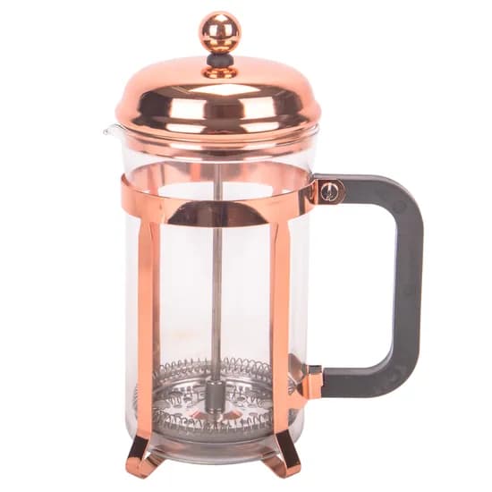 Cafeteira Prensa Francesa de Vidro 600ML Tampa de Inox Golden Rose image