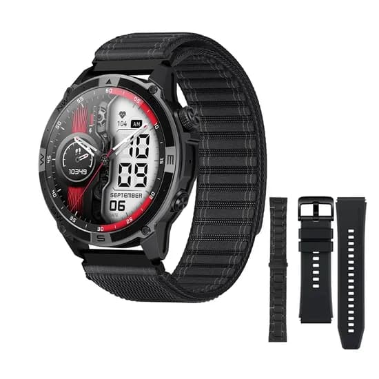 Relógio inteligente G-Tide R6 Pro - Bluetooth - À Prova D'Água - com Pulseiras Extras - Preto image