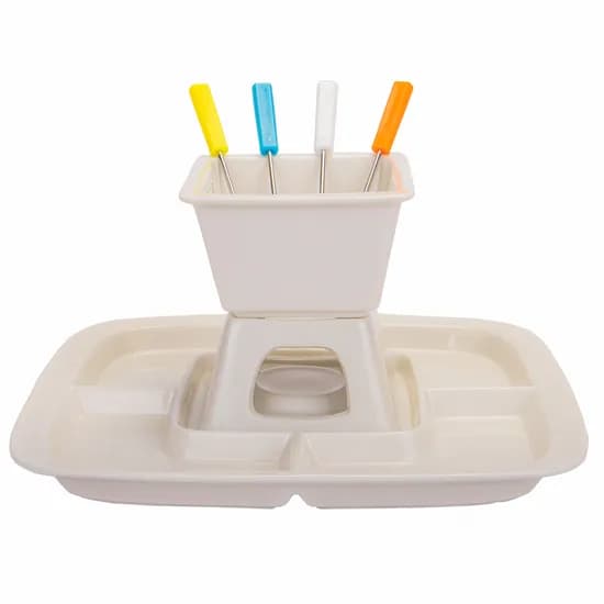 Jogo para Fondue de Porcelana com 7 Peças Base Porcelana de 26CM image