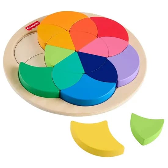 Jogo Didático Quebra-Cabeça de Roda de Cores de Madeira 19 Peças image