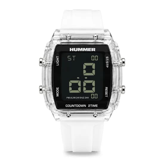 Relógio Unissex Digital Hummer WH2-224584 Branco com Tela de LCD image