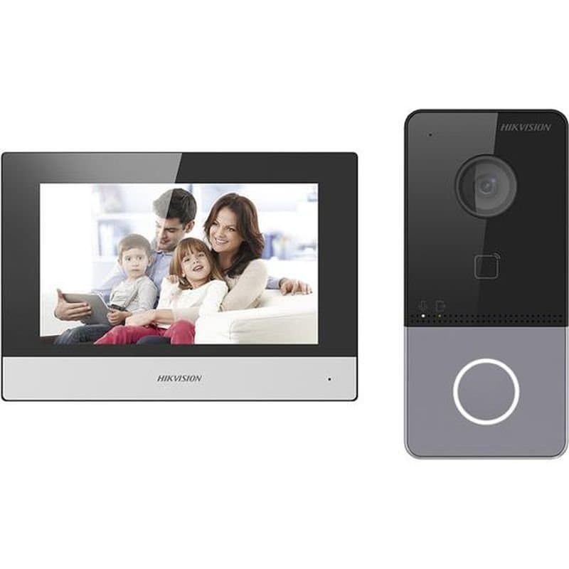 Intercom Vídeo Hikvision DS-KIS603-P 7 Preto - Segurança e Conectividade image