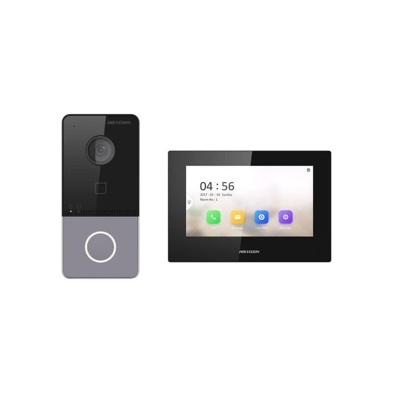 Intercom Digital Hikvision DS-KIS605-P - Preto e Cinza image